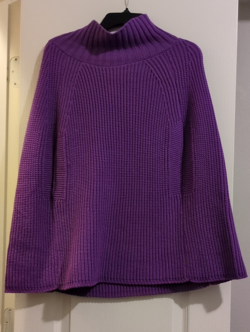Purple Ribbed Turtleneck Sweater - Women's Cozy Knit